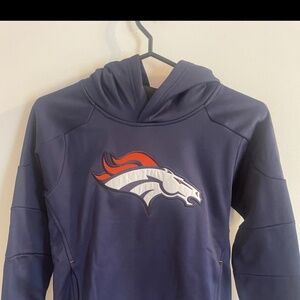 NFL Denver Broncos  Hoodie  Navy Blue Embroidered Youth Medium NFL Denver